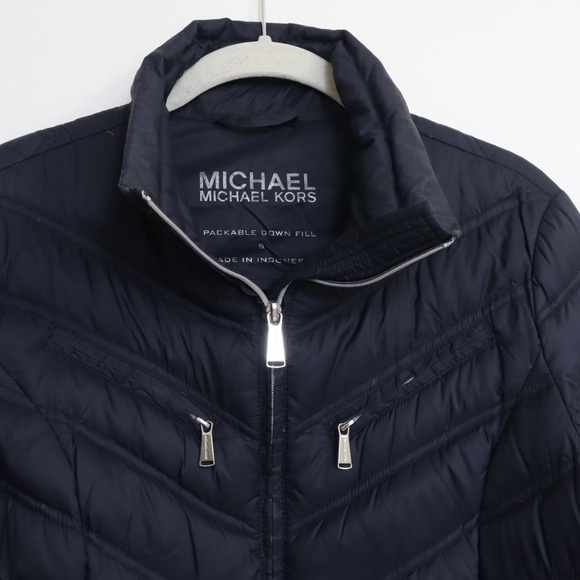 Michael Kors Navy Puffer Jacket - Picture 4 of 8